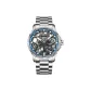 Silver Case Blue Dial Silver Steel Band