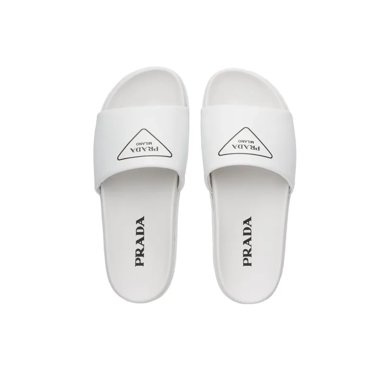 PRADA Slip Resistant Slide Slippers Men's White-4