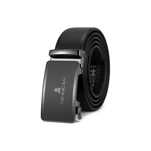 MEXICAN Matte Automatic Buckle Top Grain Cow Leather Leather Belts Men's Width 3.5CM
