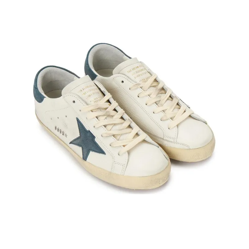 Golden Goose Super Star White Blue Suede-2