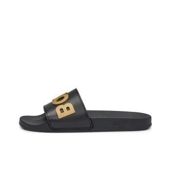 HUGO BOSS Rubber Sole Abrasion Resistant Slide Slippers Men's Black