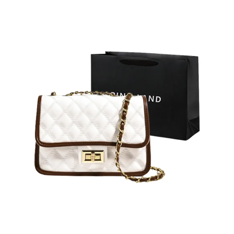 PINK·LAND PU Shoulder Bag Crossbody Bag Regular Women's Black And White/Yellow And Green/Ecru/Brown-4