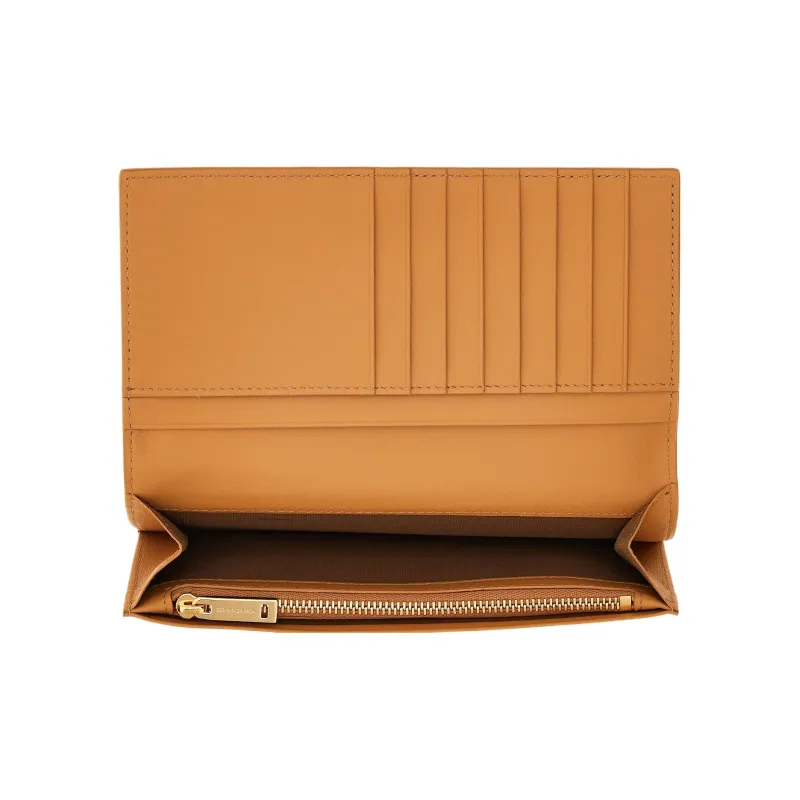 FERRAGAMO GANCINI Smooth Calf Leather Wallet Regular Women's Light Camel-3