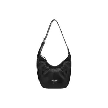 MOSCHINO Calfskin Hobo Man Shoulder Bag Women's Black
