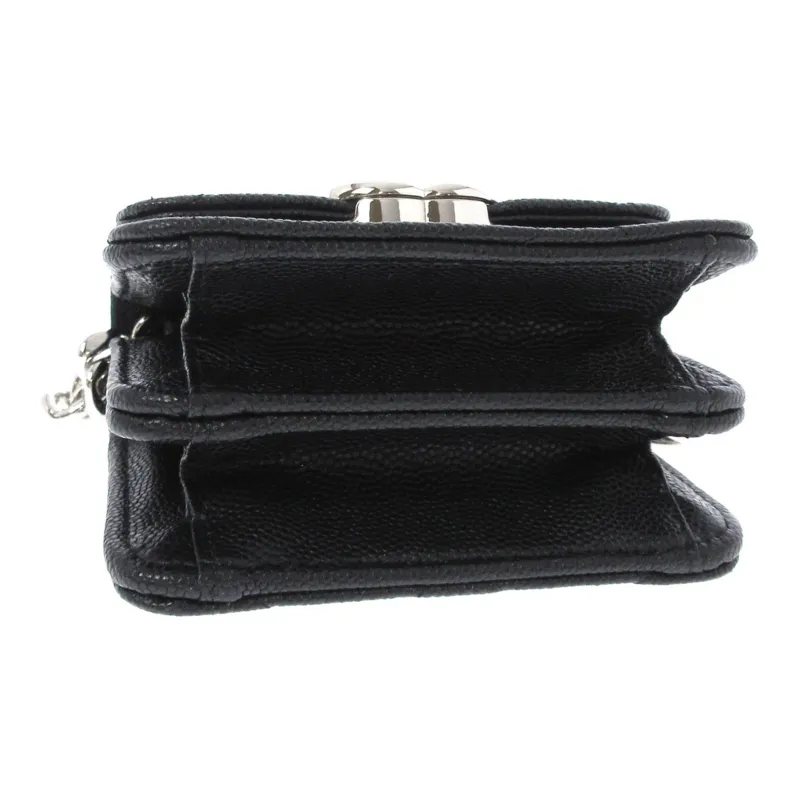 CHANEL Shiny Grain Embossed Caviar Calfskin Shoulder Bag, Crossbody Bag, Clutch Regular Women's Black-3