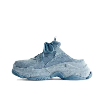 Balenciaga Triple S Low Top Casual Shoes Men's Blue