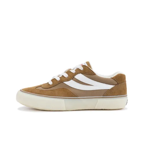 SUPERGA Canvas Shoes Unisex Low-Top White/Brown