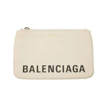 Balenciaga Grained Calfskin Clutch Women's Cream