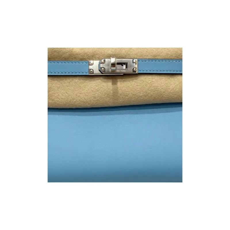HERMES Mini Kelly Generation 1 Swift Leather Leather Kelly Bag Handbags Regular Women's Candy Blue-1