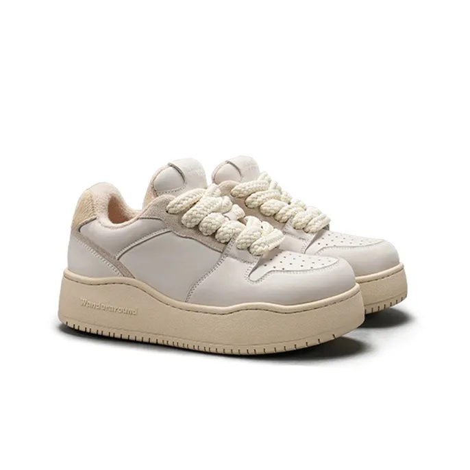 WANDER AROUND Anti Slip Wear Resistant Low Top Skateboard Shoes Women's Gray White-3