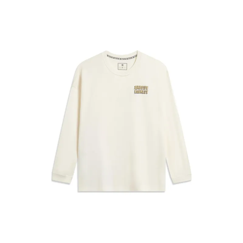 LiNing Badfive Drop Shoulder Sleeve T Shirt Men's Ecru-1