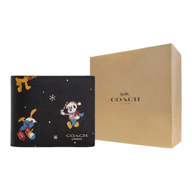 COACH Disney Collaboration 3 IN 1 Wallet Coated Canvas Coin Purses Wallets Regular Women's Bronze & Black Multicolor-3