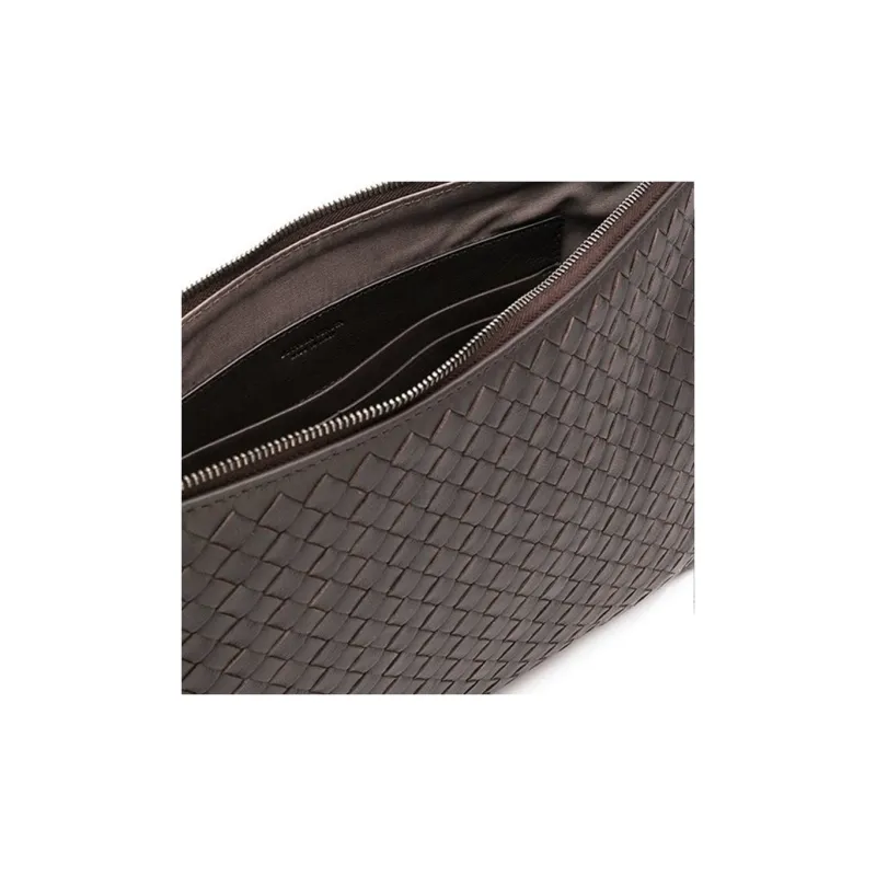 Bottega Veneta Sheepskin Clutch Large Size Unisex Brown-3