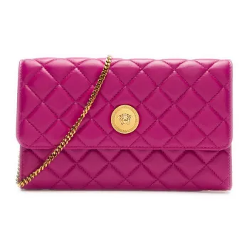 VERSACE Sheepskin Chain Bag Shoulder Bag Women's Light Purple
