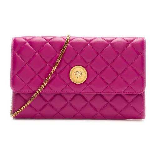 VERSACE Sheepskin Chain Bag Shoulder Bag Women's Light Purple