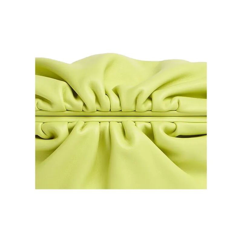 Bottega Veneta Leather Cloud Bag, Shoulder Bag, Clutch Mini Women's Neon Green-5