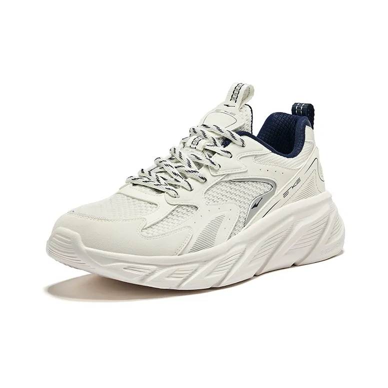 Erke Star Move Cushioning Wear Resistant Low Top Running Shoes Men's Microcrystal White-2