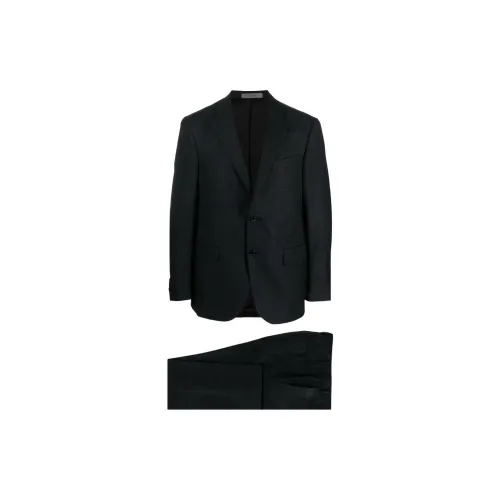 Corneliani Business Suits Men Set Black Business Suits+Black Suit Trousers