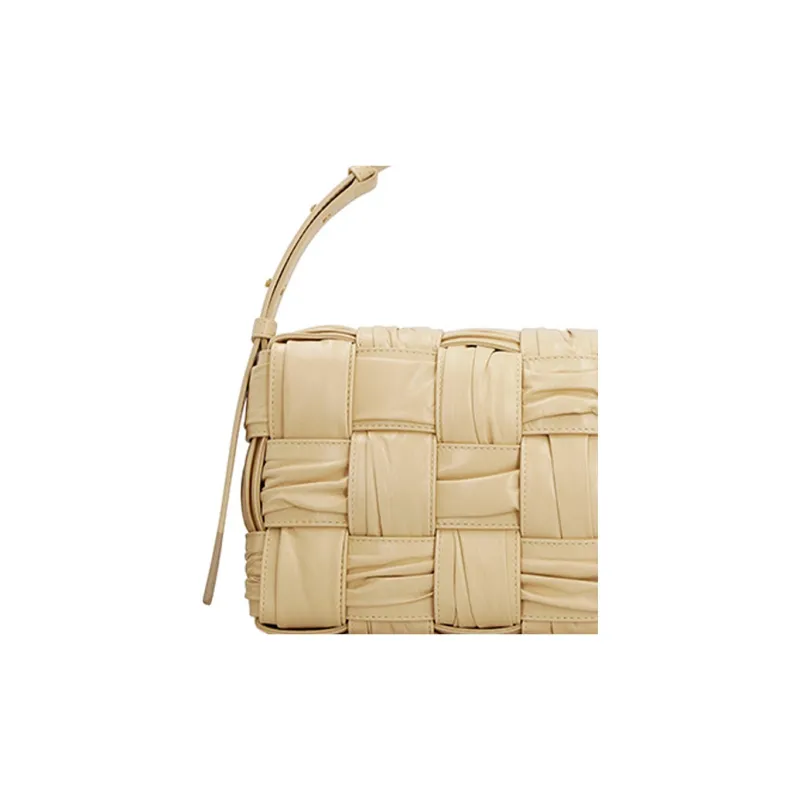 Bottega Veneta CASSETTE Cow Leather Handbag Shoulder Bag Women's Beige-4