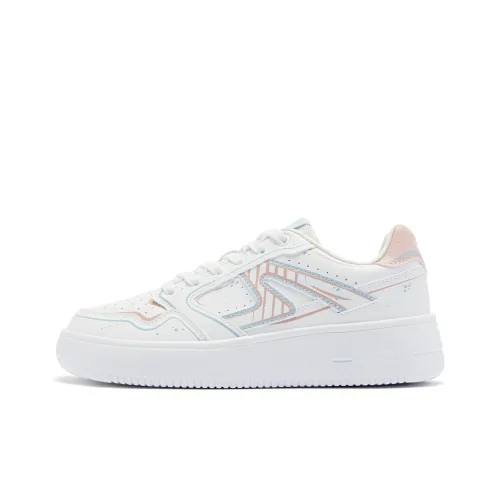 QIAODAN Skateboard Shoes Women's Low-Top White/Pink