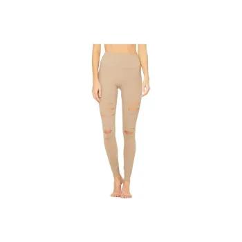 Alo Yoga HIGH-WAIST RIPPED WARRIOR LEGGING Athletic Trousers Women's