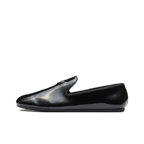 PRADA Triangle logo Patent finish Loafers
