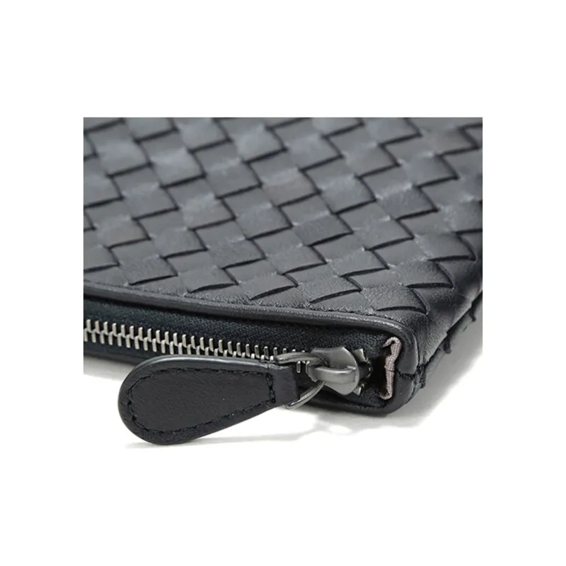 Bottega Veneta Intrecciato Sheepskin Envelope Clutch Women's Black-4