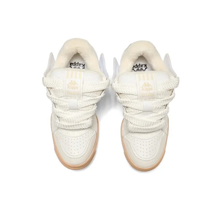 Kappa Anti-Slip Wear-Resistant Low-Top Skateboard Shoes Women's Heron Feather White-3