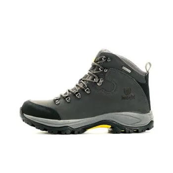 HIWALK Wear-Resistant Water-Resistant Slip-Resistant Mid-Top Outdoor Shoes Men's Gray