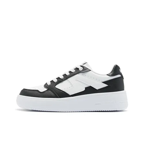QIAODAN Thermal Take Resistant Cushioning Low Top Skateboard Shoes Women's Black White