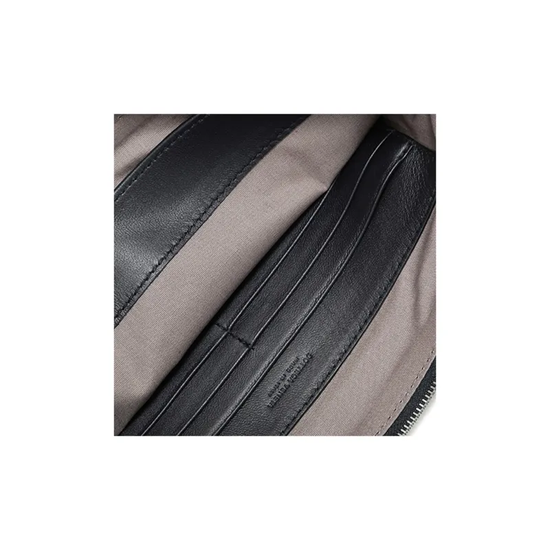 Bottega Veneta Intrecciato Sheepskin Envelope Clutch Women's Black-5