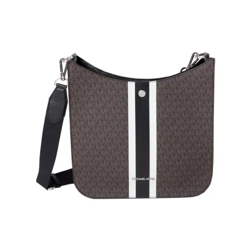 MICHAEL KORS Briley Canvas With Leather Shoulder Bag Women's Black Multicolor