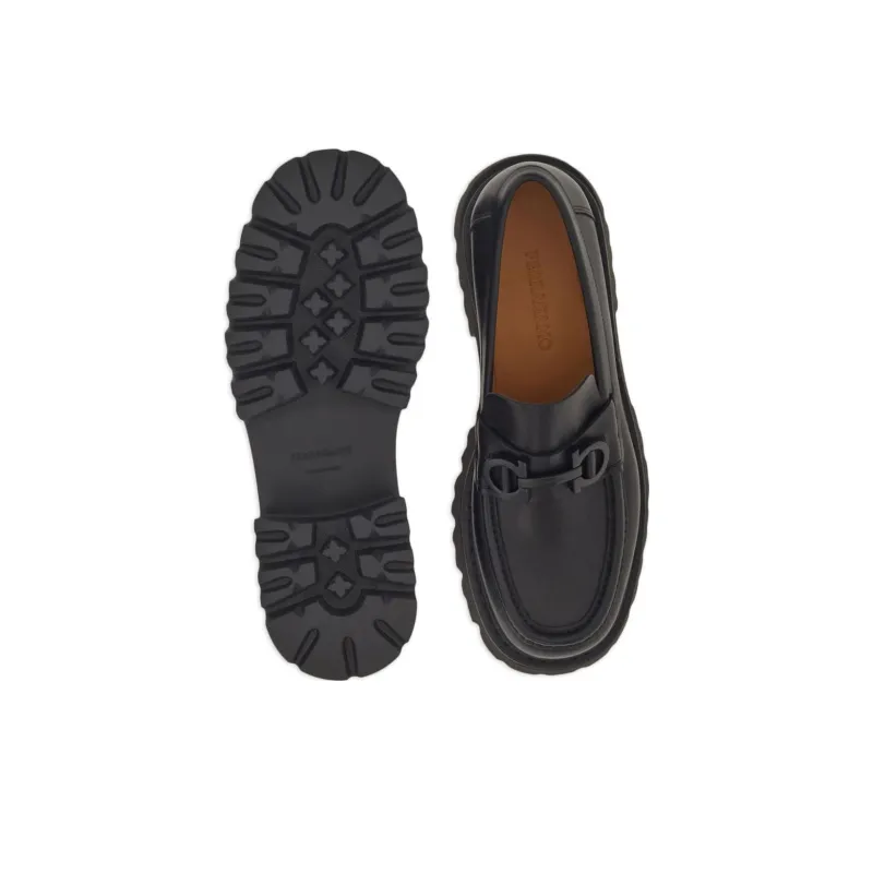 FERRAGAMO Florian Square-toe Leather Loafers-4