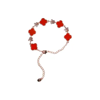 Artisan Lock Heart Jade Red Agate Jade Bracelets Women's Agate