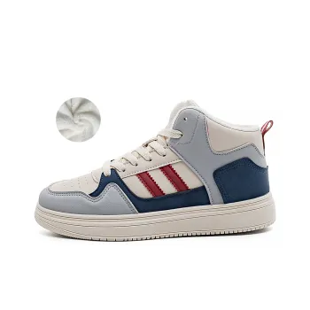 RENBEN Warm Anti Slip And Wear Resistant High Top Skateboard Shoes Women's Beige Blue