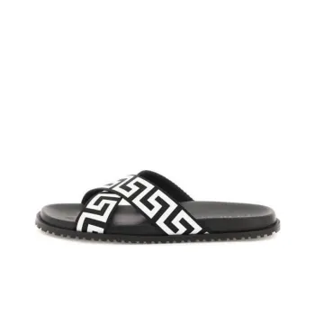 FANSIZHE Odor Resistant Slide Slippers Men's Black White