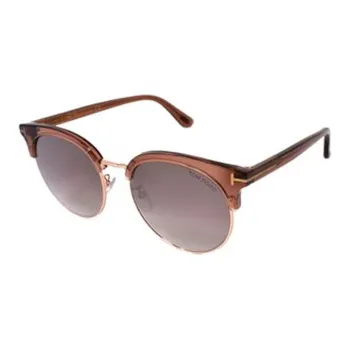 TOM FORD Plastic Metal Irregular Shape Sunglasses Unisex Brown