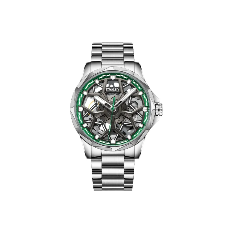 FAIRWHALE Automatic Mechanical Movement Metal Strap Watch Men's Watches Cut Out Dial-2