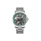 Silver Case Green Dial Silver Steel Band