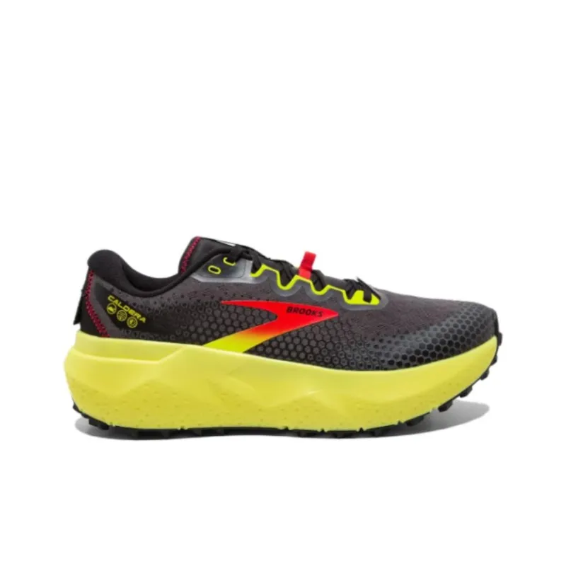 Brooks Caldera 6 Anti Slip Wear Resistant Low Top Running Shoes Men's Gray Yellow-1