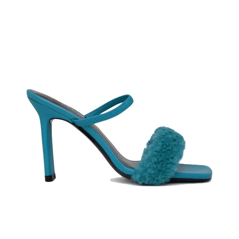 By Far Shearling Heeled Sandals Women's-1
