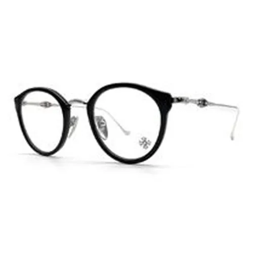 Chrome Hearts Irregular Shape Eyeglass Frames Unisex Black Silver