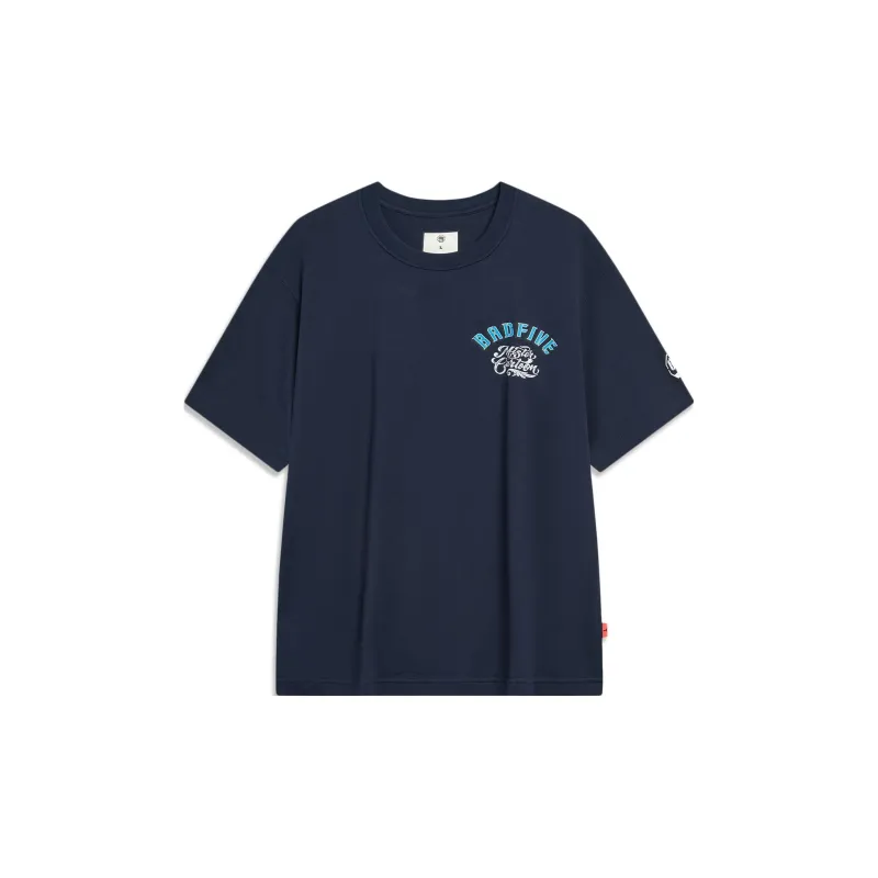 LiNing x MISTER CARTOON Badfive T Shirt Unisex Dark Marine Blue-1