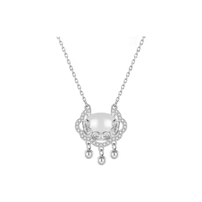 GIMK 925 Sterling Silver Jade Necklaces Women's Chalcedony-0