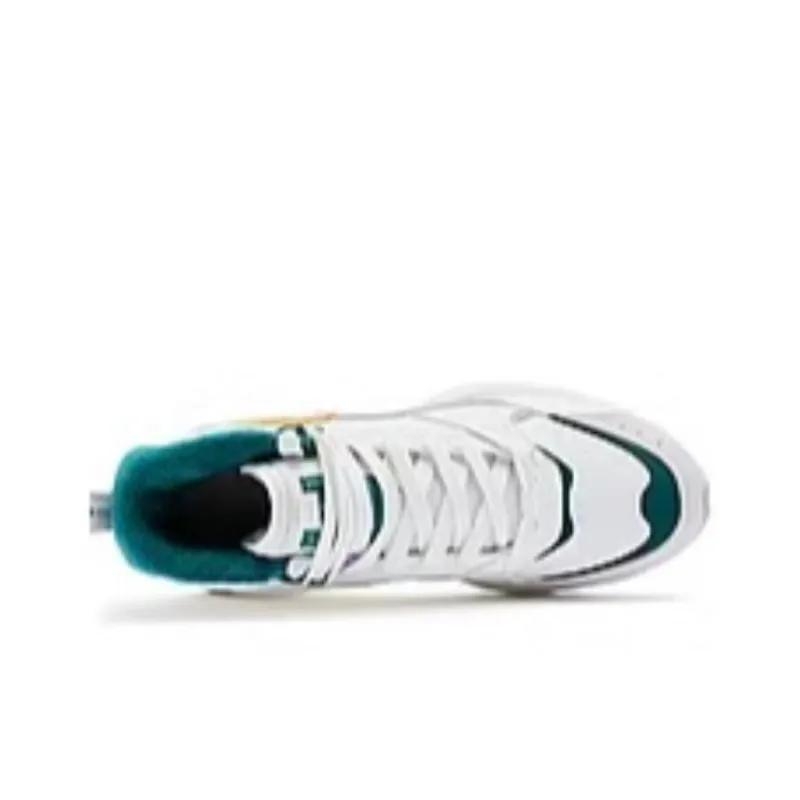 QIAODAN Mars Shoes Slip Resistant, Abrasion Resistant, Waterproof High Top Casual Shoes Men's White Green-6