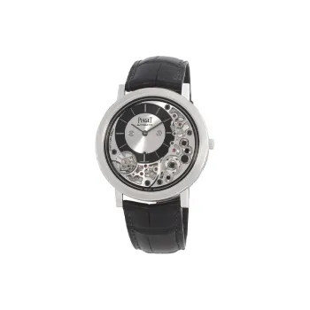 PIAGET Automatic Mechanical Movement Men's Watches Watch 41mm Gray Dial 18K White Gold Case Crocodile Leather Strap