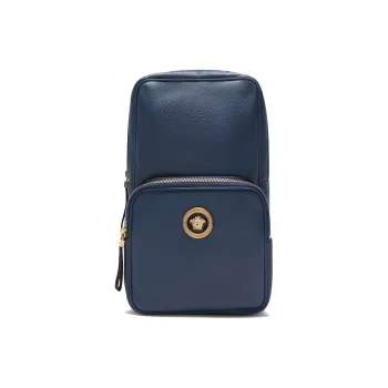 FANSIZHE Cow Leather Crossbody One Shoulder Sling Bag Men's Blue