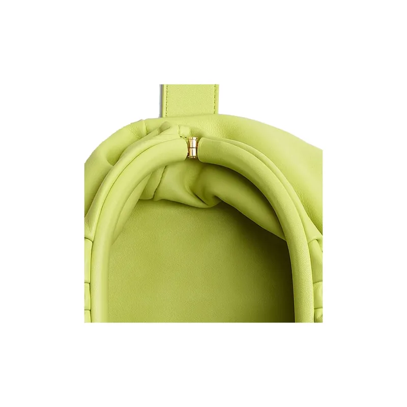 Bottega Veneta Leather Cloud Bag, Shoulder Bag, Clutch Mini Women's Neon Green-4