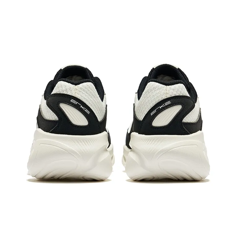 Erke Splendid Anti Slip Wear Resistant Low Top Casual Shoes Men's White Black Gray-3