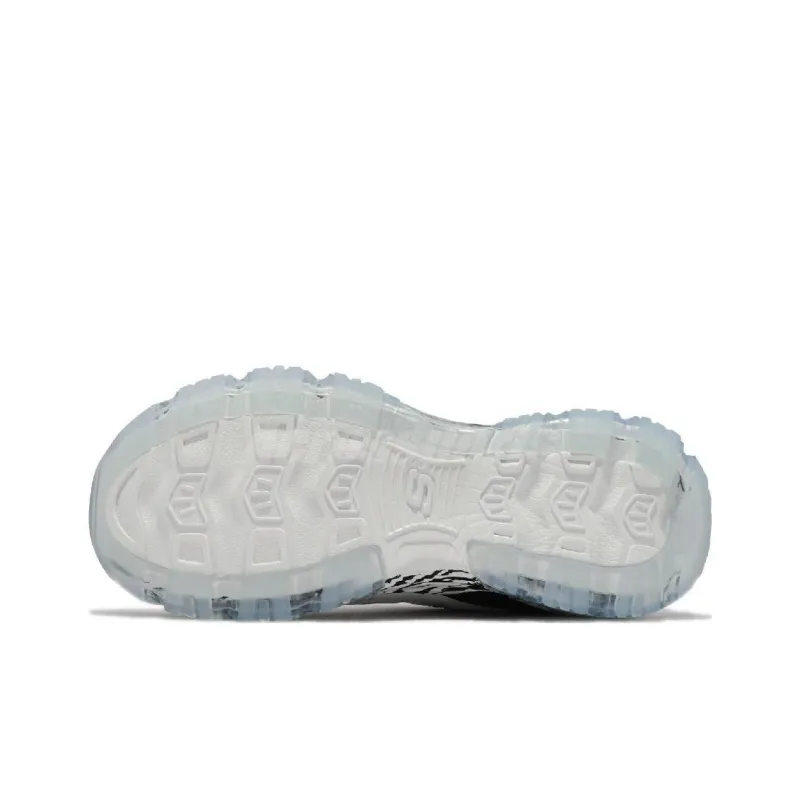 Skechers D'LITES CRYSTAL Chunky Sneakers Women's Low Top White/Black/Gold/Blue/Gray-4